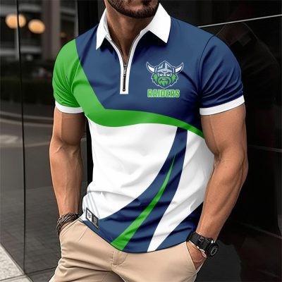 NRL Canberra Raiders Personalized Zip Polo Shirt Gift For Fans