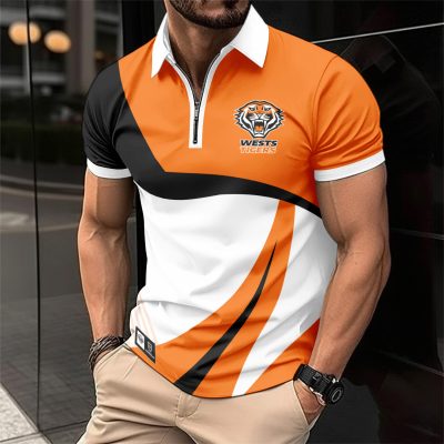 NRL Wests Tigers Personalized Zip Polo Shirt Gift For Fans