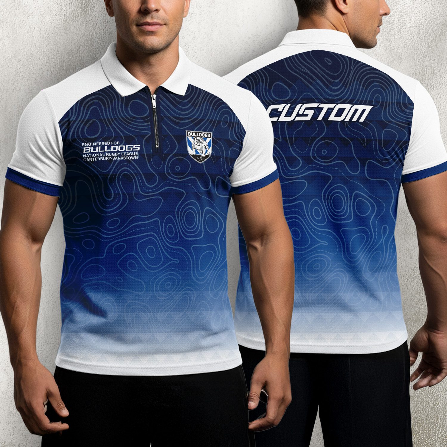 NRL Canterbury-Bankstown Bulldogs Personalized Zip Polo Shirt Gift For Fans NRL Canterbury-Bankstown Bulldogs Personalized Zip Polo Shirt Gift For Fans