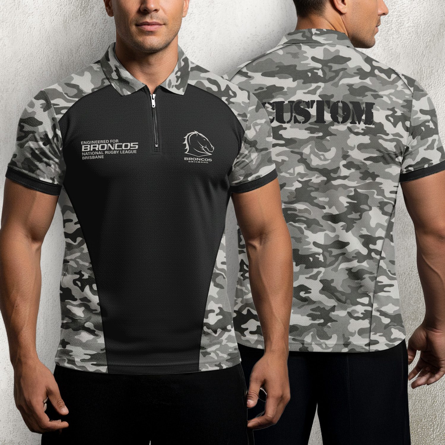 NRL Brisbane Broncos Personalized Zip Polo Shirt Gift For Fans NRL Brisbane Broncos Personalized Zip Polo Shirt Gift For Fans