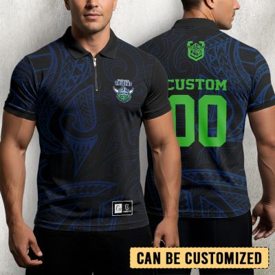 NRL Canberra Raiders Personalized Zip Polo Shirt Gift For Fans