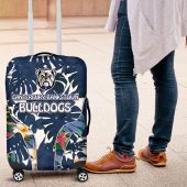 Canterbury-Bankstown Bulldogs Luggage Cover Tropical Hibiscus Floral Pattern With Blue And White Accents TS04