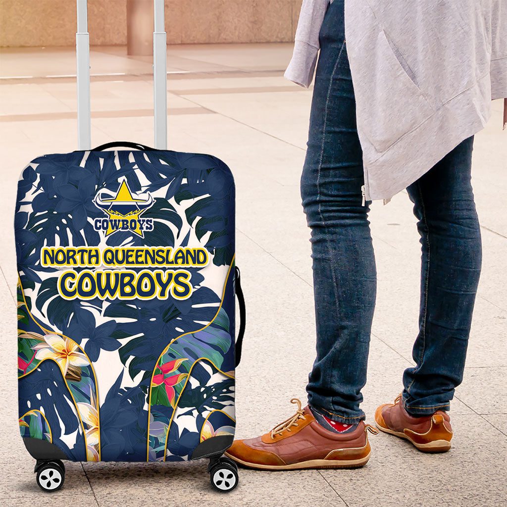 North Queensland Cowboys Luggage Cover Tropical Hibiscus Floral Pattern With Blue And Yellow Accents TS04 North Queensland Cowboys Luggage Cover Tropical Hibiscus Floral Pattern With Blue And Yellow Accents TS04