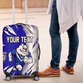 Personalized Canterbury Bulldogs Luggage Cover Dynamic Lightning Mascot Rugby Australia TS04