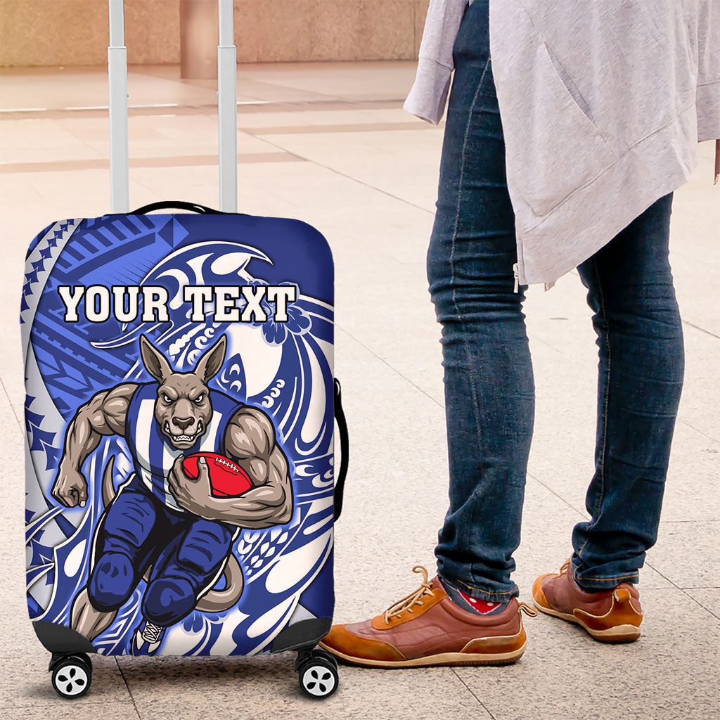 Personalized North Melbourne Kangaroos Luggage Cover Polynesian Tribal Kangaroo Mascot With Hibiscus Floral Art TS04 Personalized North Melbourne Kangaroos Luggage Cover Polynesian Tribal Kangaroo Mascot With Hibiscus Floral Art TS04