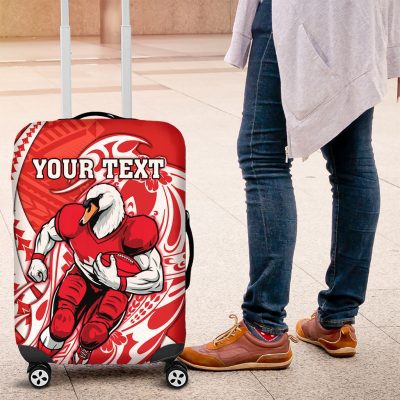 Personalized Sydney Swans Luggage Cover Polynesian Tribal Swan Mascot With Hibiscus Floral Art TS04