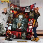 Custom Name Blanket, Pennywise Fleece Blanket, Horror Movie Blanket