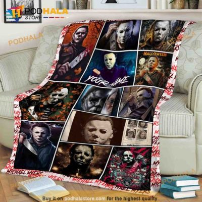 Michael Myers Halloween Fleece Blanket Halloween Horror Movie Blanket v4