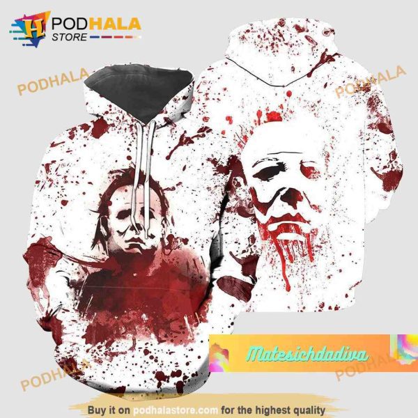 Halloween Blood Michael Myers 3D Hoodie For Men Women, Michael Myers Shirt Sweatshirt Halloween Blood Michael Myers 3D Hoodie For Men Women, Michael Myers Shirt Sweatshirt