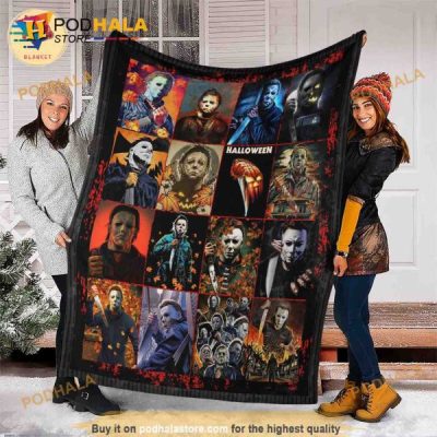 Michael Myers Halloween Fleece Blanket Halloween Horror Movie Blanket v11
