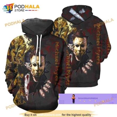 Michael Myers Halloween Horror Movie 3D Zip Hoodie, Sweatshirt
