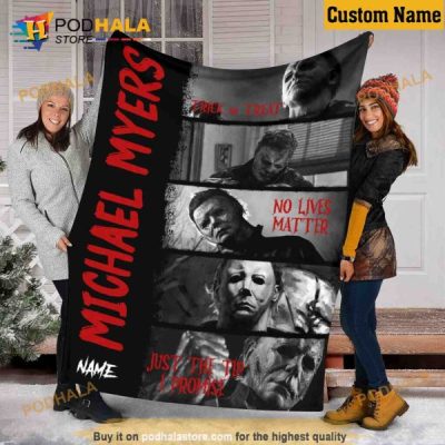 Michael Myers Halloween Fleece Blanket Halloween Horror Movie Blanket v9
