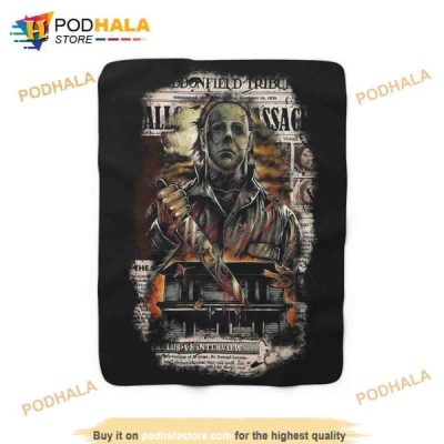 Michael Myers Halloween Fleece Blanket Halloween Horror Movie Blanket v10