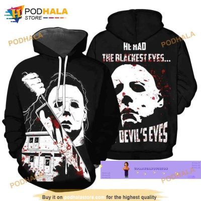 Halloween Scare 3D Michael Myers Hoodie All Over Print, Funny Halloween Shirt
