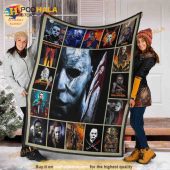 Michael Myers Halloween Fleece Blanket Halloween Horror Movie Blanket v3