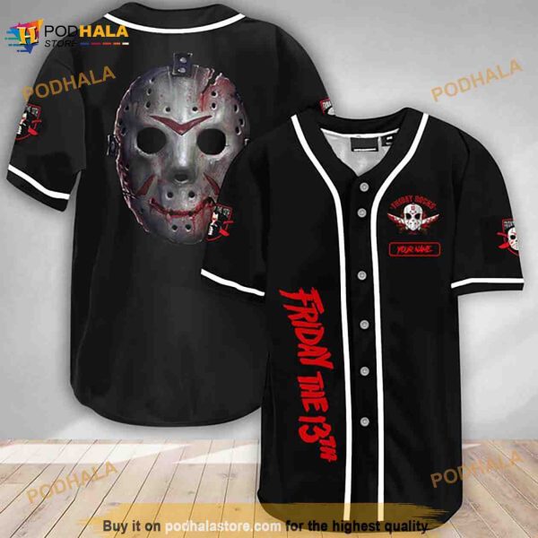 Personalized Jason Voorhees Friday The 13th 3D Baseball Jersey Personalized Jason Voorhees Friday The 13th 3D Baseball Jersey