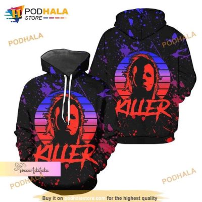Retro Halloween Killer Michael Myers 3D Hoodie, Halloween 1978 Michael Myers