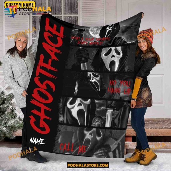 Scream Movie Blanket, No you hang up, Ghostface Halloween Blanket Scream Movie Blanket, No you hang up, Ghostface Halloween Blanket
