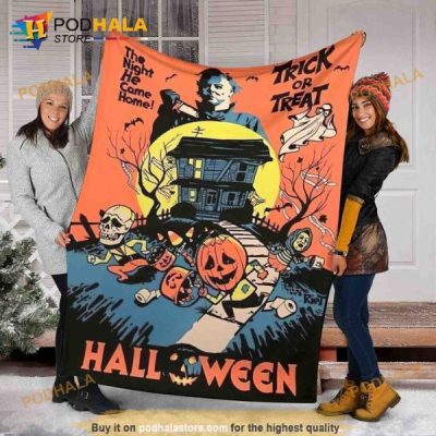 Michael Myers Halloween Fleece Blanket Halloween Horror Movie Blanket v7