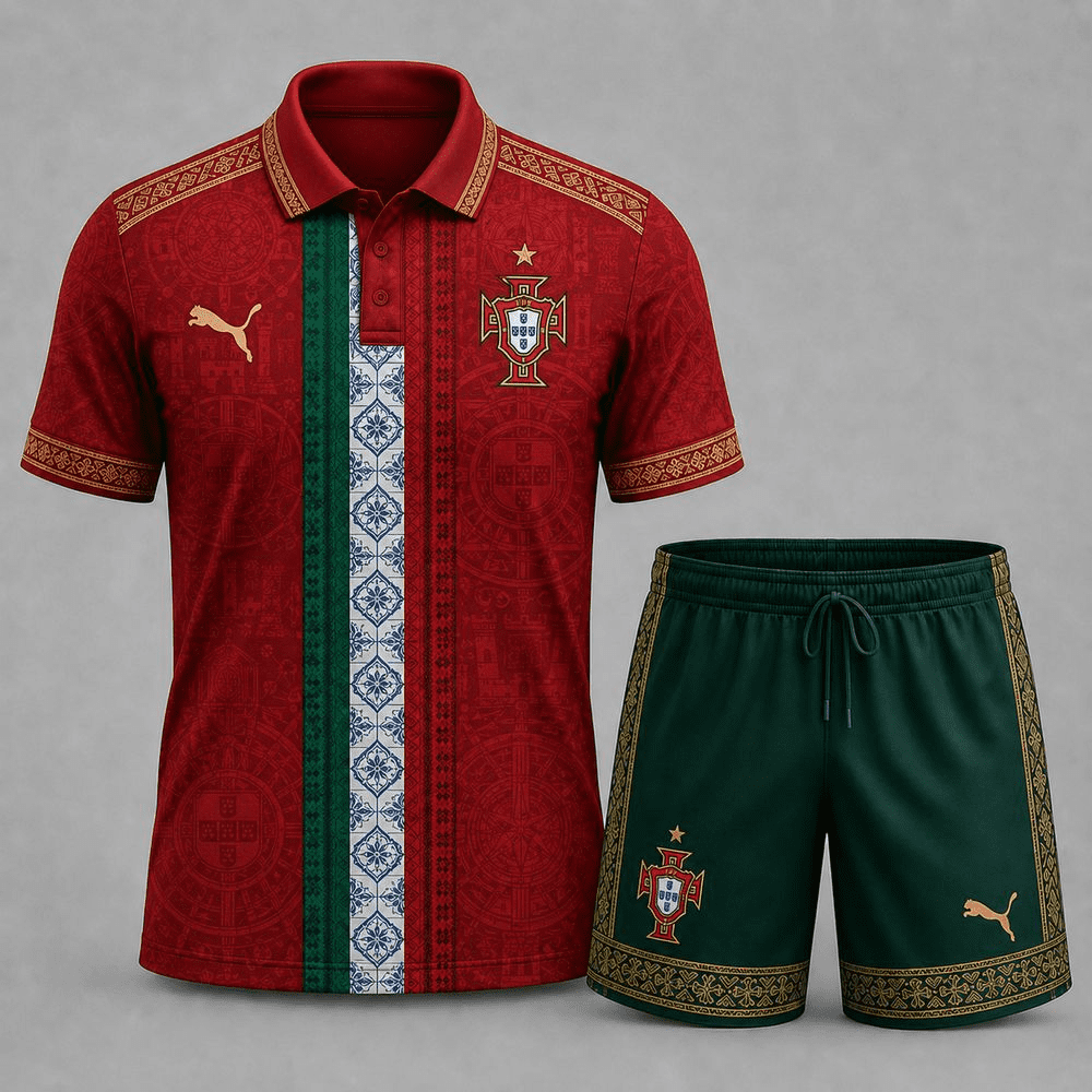 Potugal Premium FIFA World Cup 2026 Culture Polo Shorts Set Potugal Premium FIFA World Cup 2026 Culture Polo Shorts Set