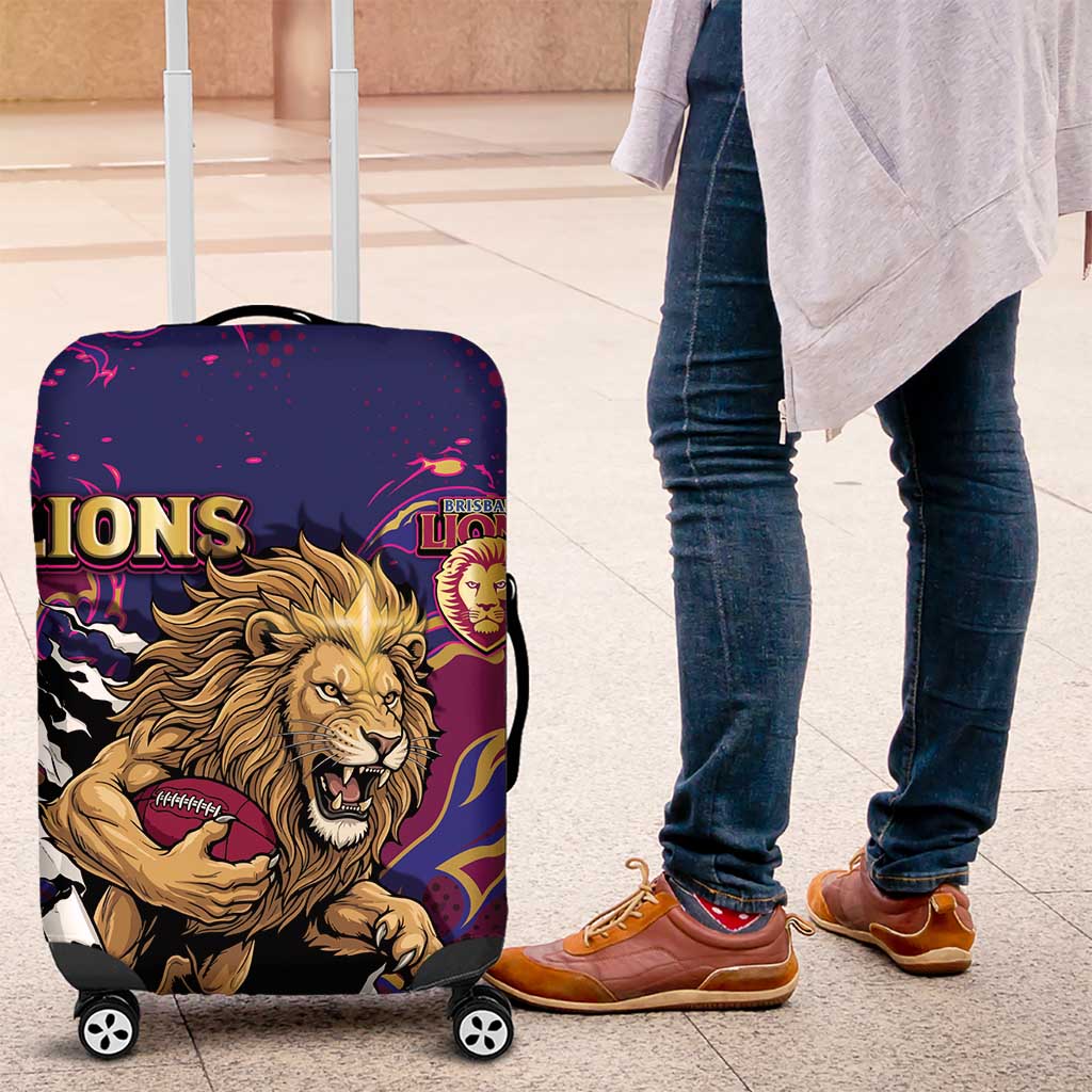 Brisbane Maroon Luggage Cover Lions Blazing Fire DT05 Brisbane Maroon Luggage Cover Lions Blazing Fire DT05