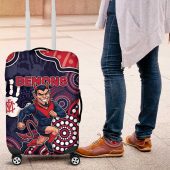 Demons Football Luggage Cover Aboriginal Dot Art Pattern DT05
