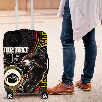 Custom Panthers Luggage Cover Warrior Mascot With Aboriginal Indigenous DT05