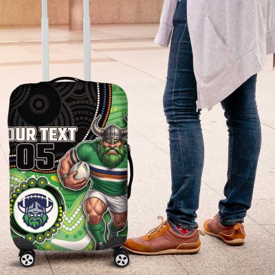 Custom Raiders Luggage Cover Viking Mascot With Aboriginal Indigenous DT05