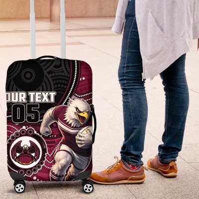 Custom Sea Eagles Luggage Cover Bird Mascot With Aboriginal Indigenous DT05