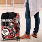 Custom Dolphins Luggage Cover Fish Mascot With Aboriginal Indigenous DT05