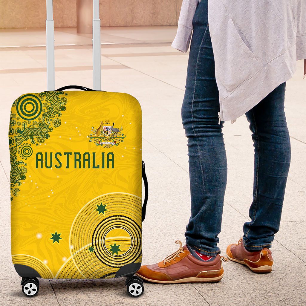 Australia National Football Luggage Cover Socceroos-Aboriginal Dot Art Heritage Graphic LT03 Australia National Football Luggage Cover Socceroos-Aboriginal Dot Art Heritage Graphic LT03