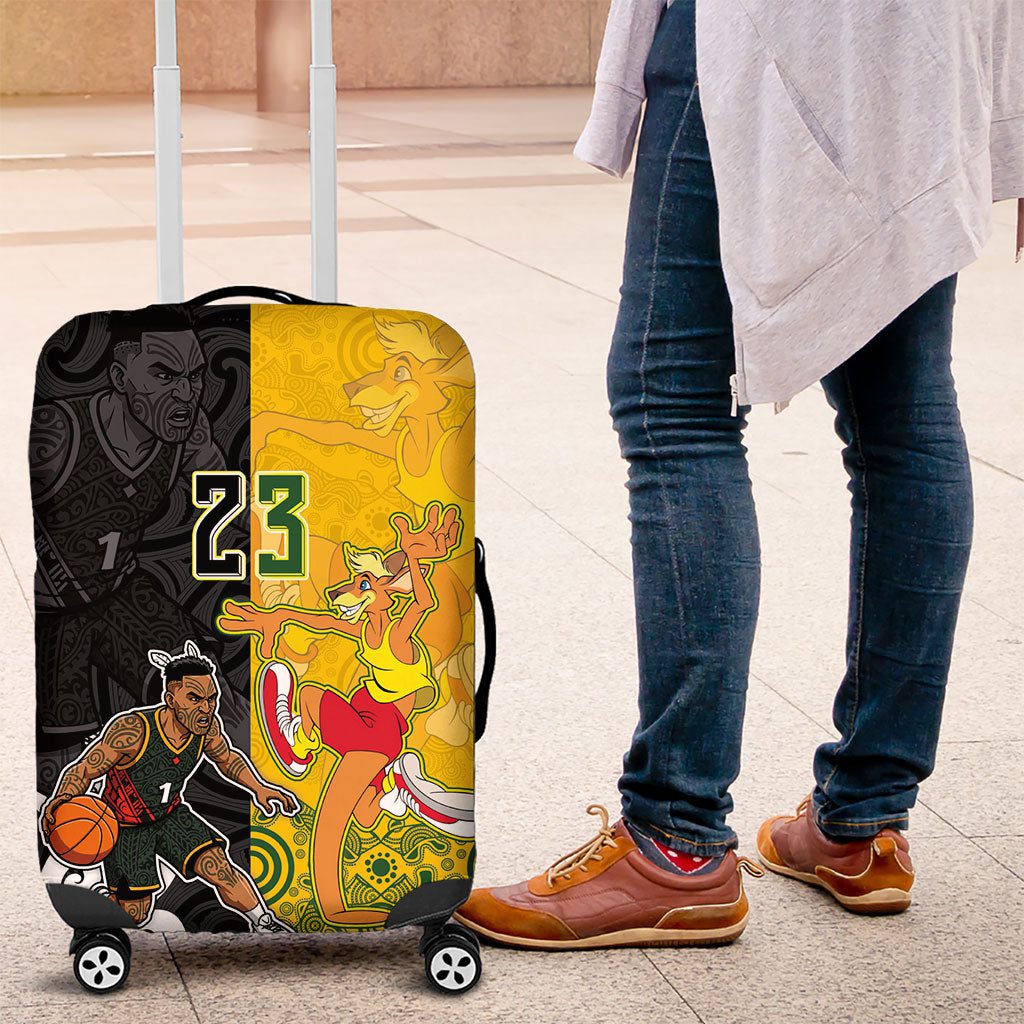 Aotearoa New Zealand And Australia Basketball Custom Luggage Cover Maori Tribal Tattoo And Aboriginal Dot Art Heritage LT03 Aotearoa New Zealand And Australia Basketball Custom Luggage Cover Maori Tribal Tattoo And Aboriginal Dot Art Heritage LT03