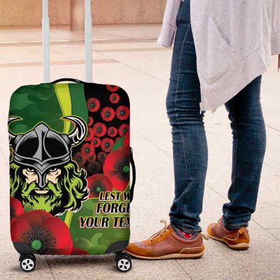Canberra Raiders ANZAC Personalised Luggage Cover Lest We Forget Poppy Camo LT9