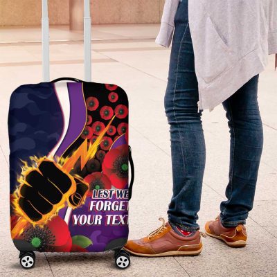 Melbourne Storm ANZAC Personalised Luggage Cover Lest We Forget Poppy Camo LT9