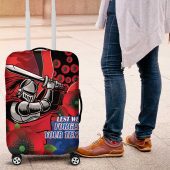 Newcastle Knights ANZAC Personalised Luggage Cover Lest We Forget Poppy Camo LT9