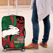 South Sydney Rabbitohs ANZAC Personalised Luggage Cover Lest We Forget Poppy Camo LT9