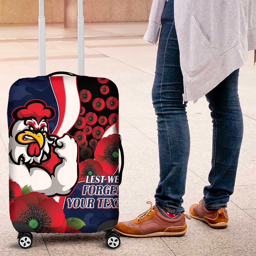 Sydney Roosters ANZAC Personalised Luggage Cover Lest We Forget Poppy Camo LT9 Sydney Roosters ANZAC Personalised Luggage Cover Lest We Forget Poppy Camo LT9
