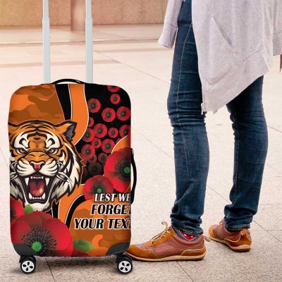 Wests Tigers ANZAC Personalised Luggage Cover Lest We Forget Poppy Camo LT9
