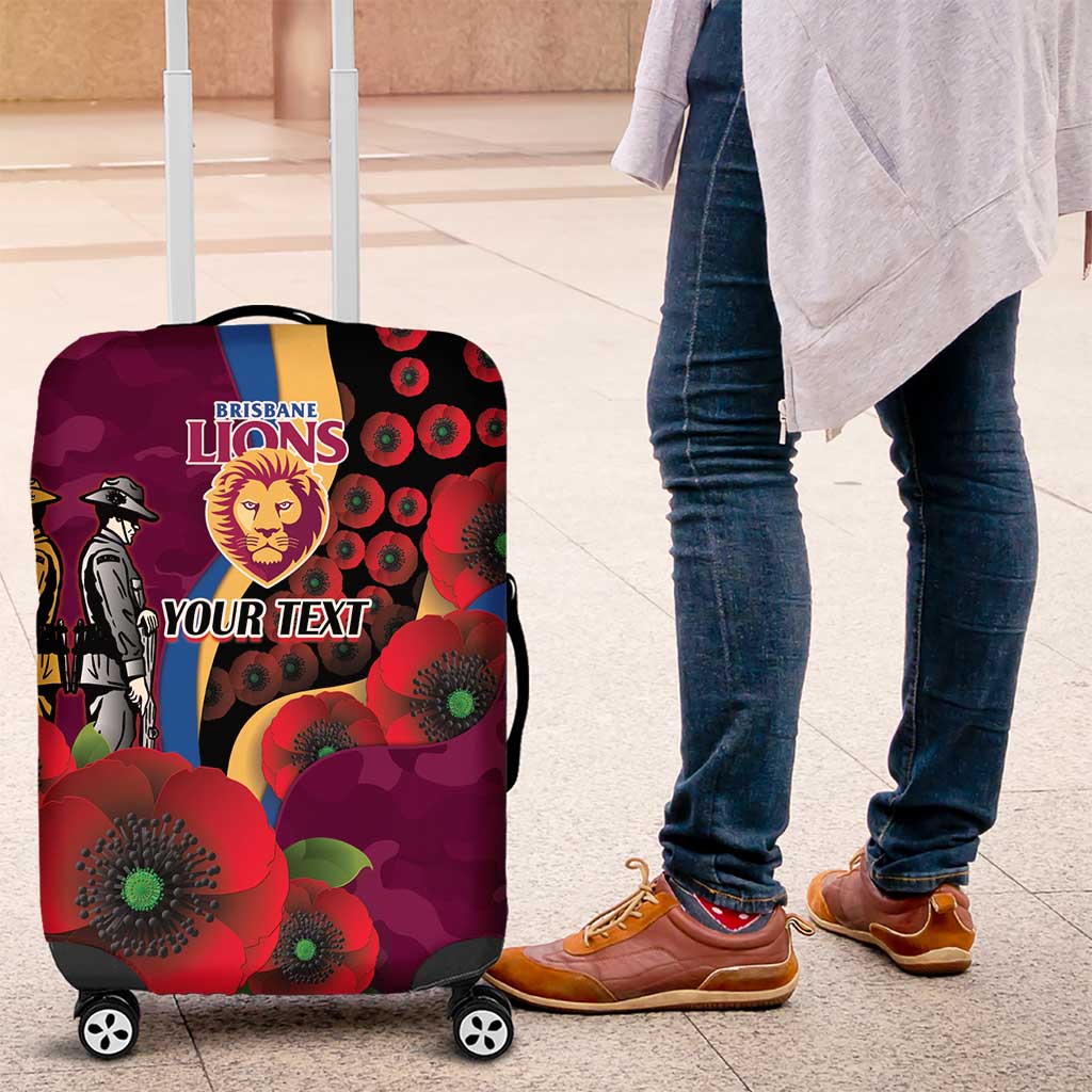 Brisbane Lions ANZAC Personalised Luggage Cover Lest We Forget Poppy Camo LT9 Brisbane Lions ANZAC Personalised Luggage Cover Lest We Forget Poppy Camo LT9