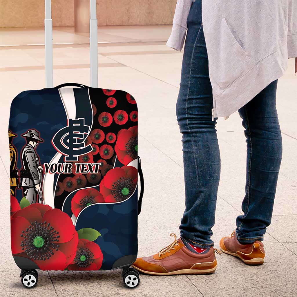 Carlton Blues ANZAC Personalised Luggage Cover Lest We Forget Poppy Camo LT9 Carlton Blues ANZAC Personalised Luggage Cover Lest We Forget Poppy Camo LT9