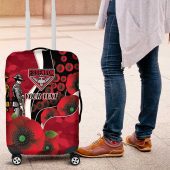 Essendon Bombers ANZAC Personalised Luggage Cover Lest We Forget Poppy Camo LT9