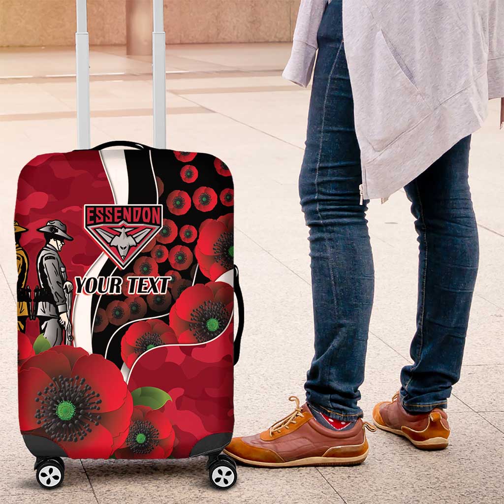 Essendon Bombers ANZAC Personalised Luggage Cover Lest We Forget Poppy Camo LT9 Essendon Bombers ANZAC Personalised Luggage Cover Lest We Forget Poppy Camo LT9