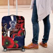 Geelong Cats ANZAC Personalised Luggage Cover Lest We Forget Poppy Camo LT9
