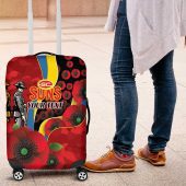 Gold Suns ANZAC Personalised Luggage Cover Lest We Forget Poppy Camo LT9