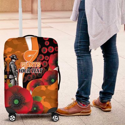 Greater Giants ANZAC Personalised Luggage Cover Lest We Forget Poppy Camo LT9