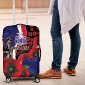 North Kangaroos ANZAC Personalised Luggage Cover Lest We Forget Poppy Camo LT9