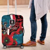 Port Power ANZAC Personalised Luggage Cover Lest We Forget Poppy Camo LT9