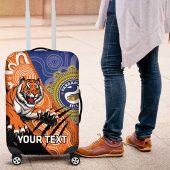 Personalised Tigers and Eels Rugby Luggage Cover Aboriginal Art LT14