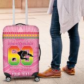 Penrith Panthers Rugby Custom Luggage Cover 60 Years Anniversary Pink Polynesian Aboriginal Art LT14