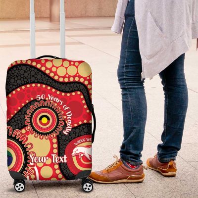 Dolphins NAIDOC Week 2026 Personalised Luggage Cover 50 Years of Deadly Aboriginal Art LT14